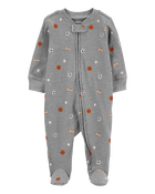 Baby Sports 2-Way Zip Waffle Knit Sleep & Play Pajamas, image 1 of 4 slides