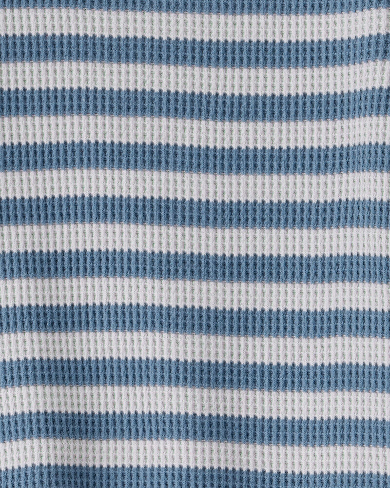 Baby Striped Waffle Knit Pajamas Made with Organic Cotton, image 3 of 5 slides
