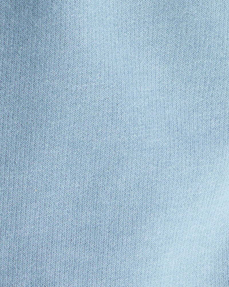 Baby Boy Solid Fleece Cotton Jogger - Blue, image 3 of 4 slides