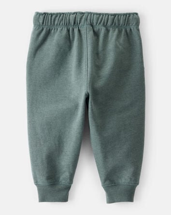 Baby Boy Solid Fleece Cotton Jogger - Green, 