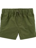 Green - Toddler Pull-On Poplin Shorts