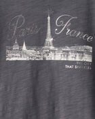 Girls Paris Cotton Short-Sleeve Graphic Tee - Grey, image 3 of 4 slides