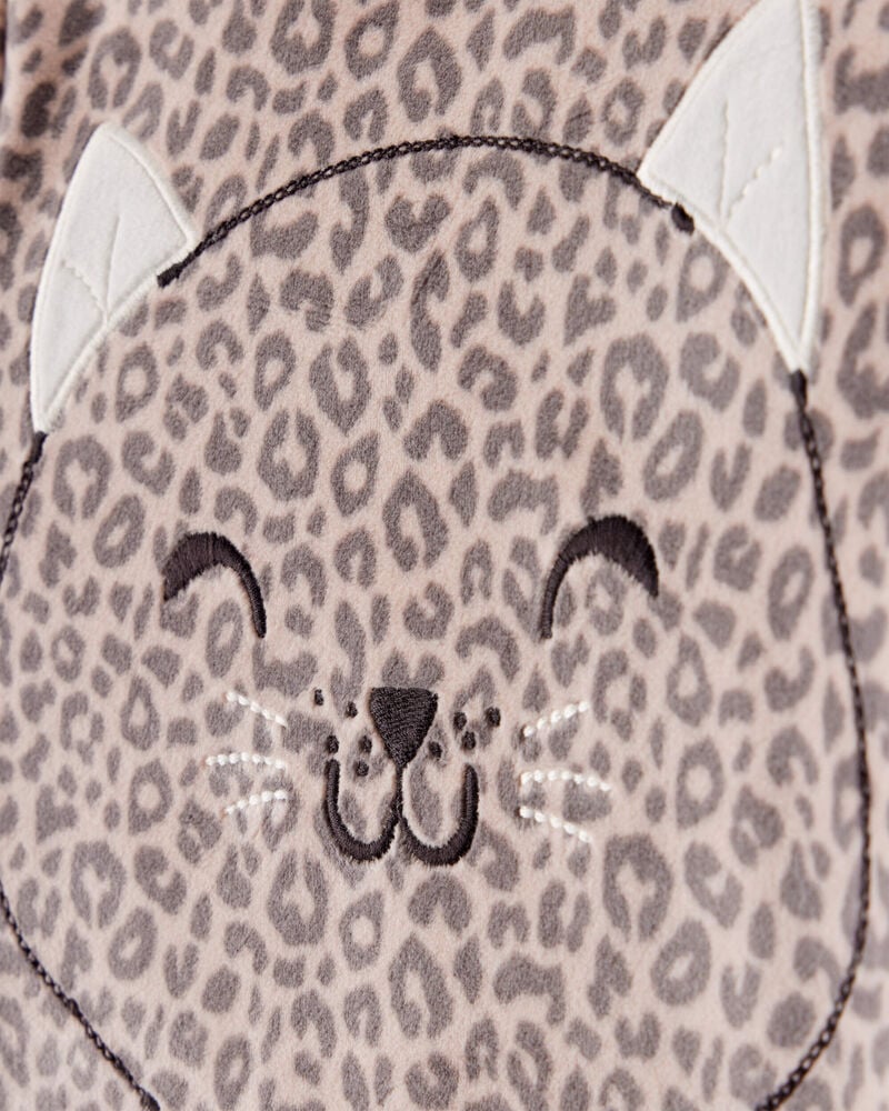 Toddler Girl Leopard Print Velour Long-Sleeve Loose Fit 2-Piece Pajamas, image 2 of 4 slides