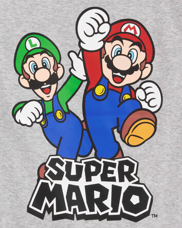 Kid Super Mario Snug Fit Cotton 2-Piece Pajamas - Heather, 