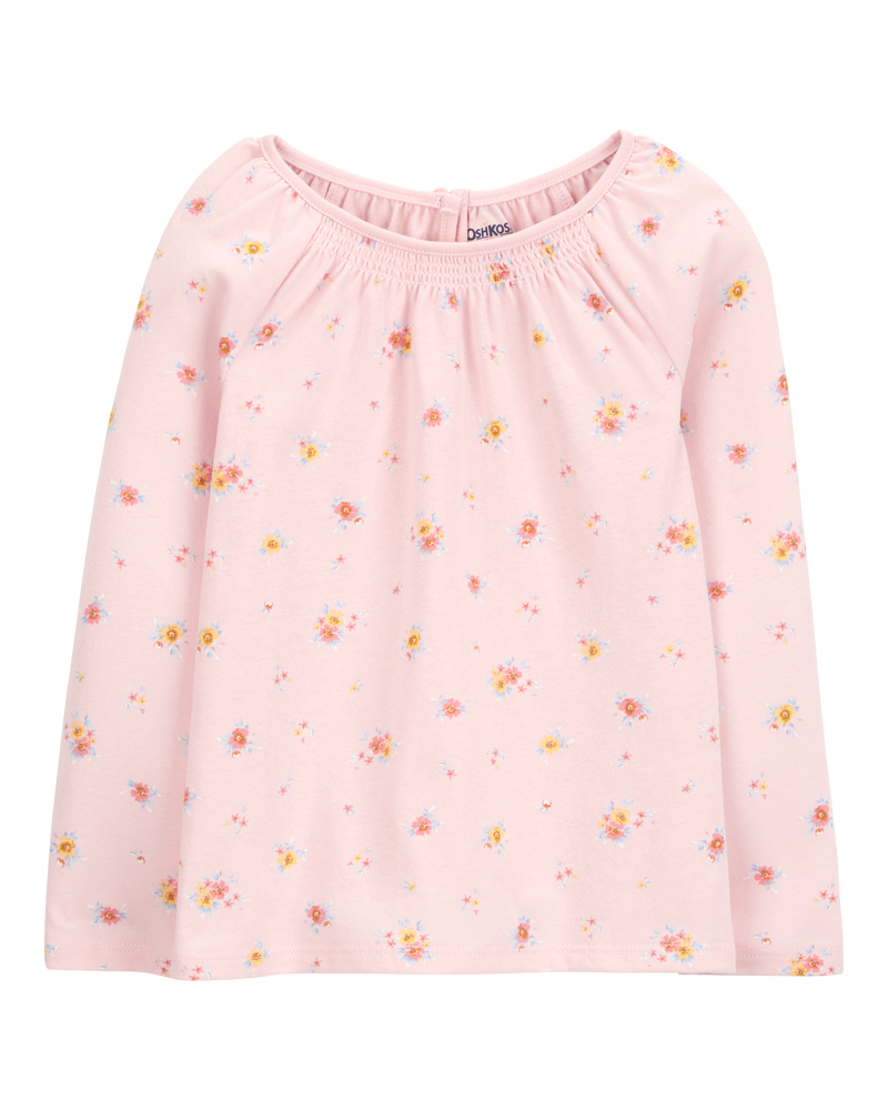 Toddler Floral Long-Sleeve Fashion Top - Pink, image 1 of 3 slides