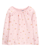Toddler Floral Long-Sleeve Fashion Top - Pink, image 1 of 3 slides