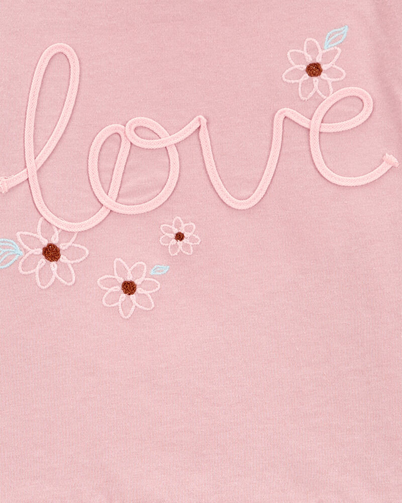 Baby Love Long-Sleeve Peplum Top - Pink, image 2 of 3 slides