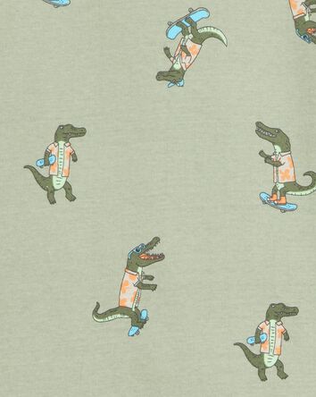 Kid 4-Piece Alligator Cotton Pajamas, 