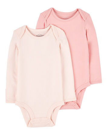Baby 2-Pack Long-Sleeve PurelySoft Bodysuits, 