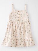 Sweet Cream - Toddler Organic Cotton Floral Print Gauze Dress