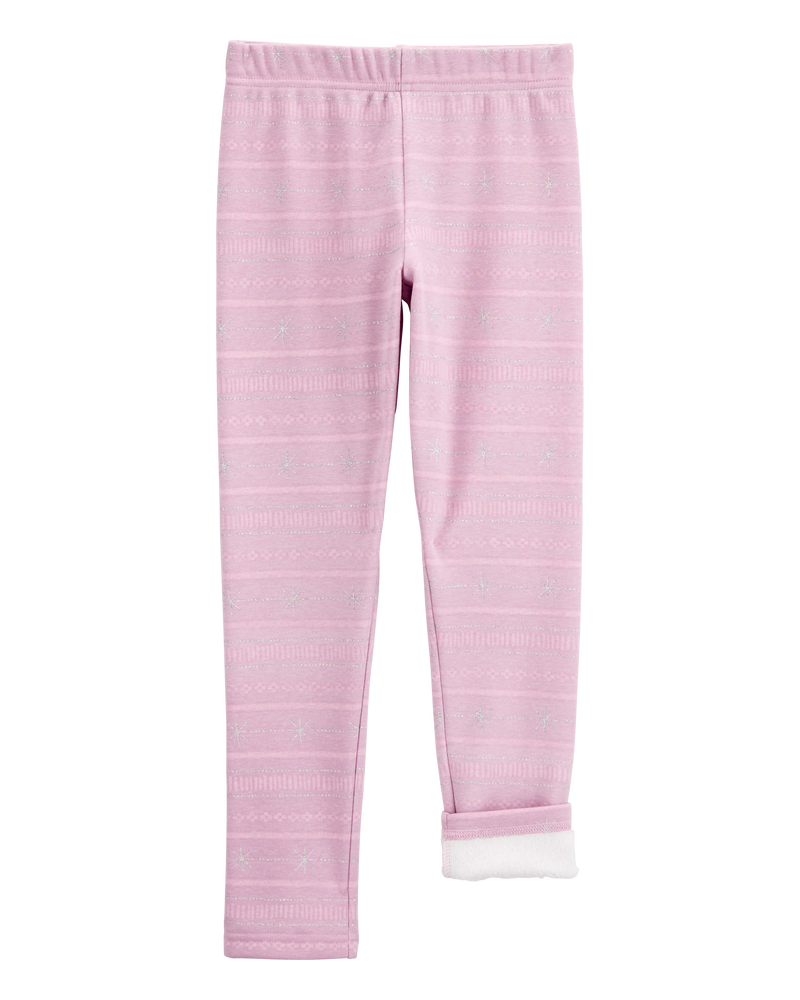 Kid Striped Cozy Fleece Leggings, image 3 of 5 slides