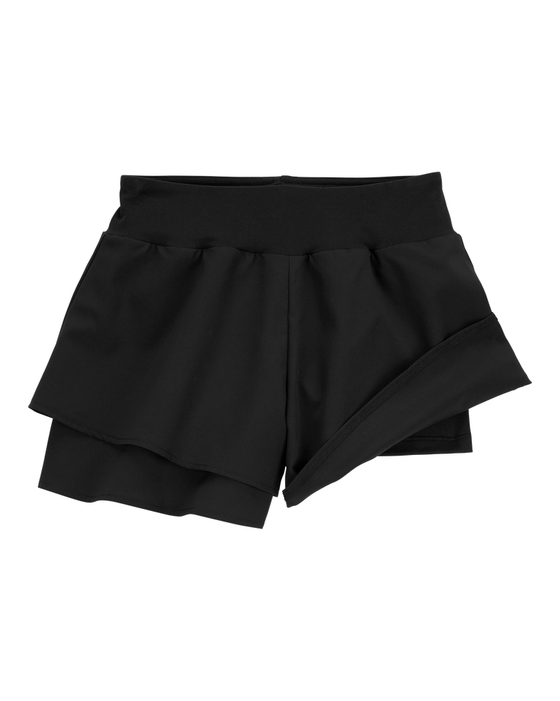Kid Flowy Layered Flip Short - Black, image 2 of 6 slides