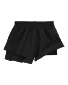 Kid Flowy Layered Flip Short - Black, image 2 of 6 slides