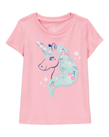 Toddler Unicorn Short-Sleeve Graphic Tee - Pink, 