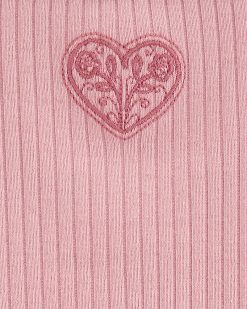 Kid Embroidered Ribbed Knit Top, image 2 of 3 slides