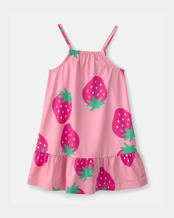 Toddler Girl Strawberry Swim Dress - Pink, 
