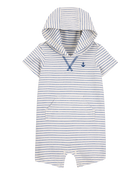 Baby Striped Hooded Romper, image 1 of 3 slides