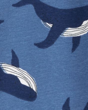 Baby Boy Whale Print Snug Fit Cotton Footless 1-Piece Pajamas - Navy, 