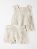 Sweet Cream - Baby 2-Piece Organic Cotton Crochet Knit Set