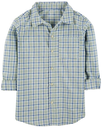 Plaid Button-Front Shirt, 