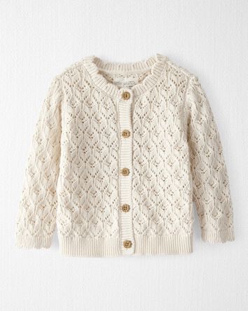 Baby Organic Cotton Pointelle Sweater, 