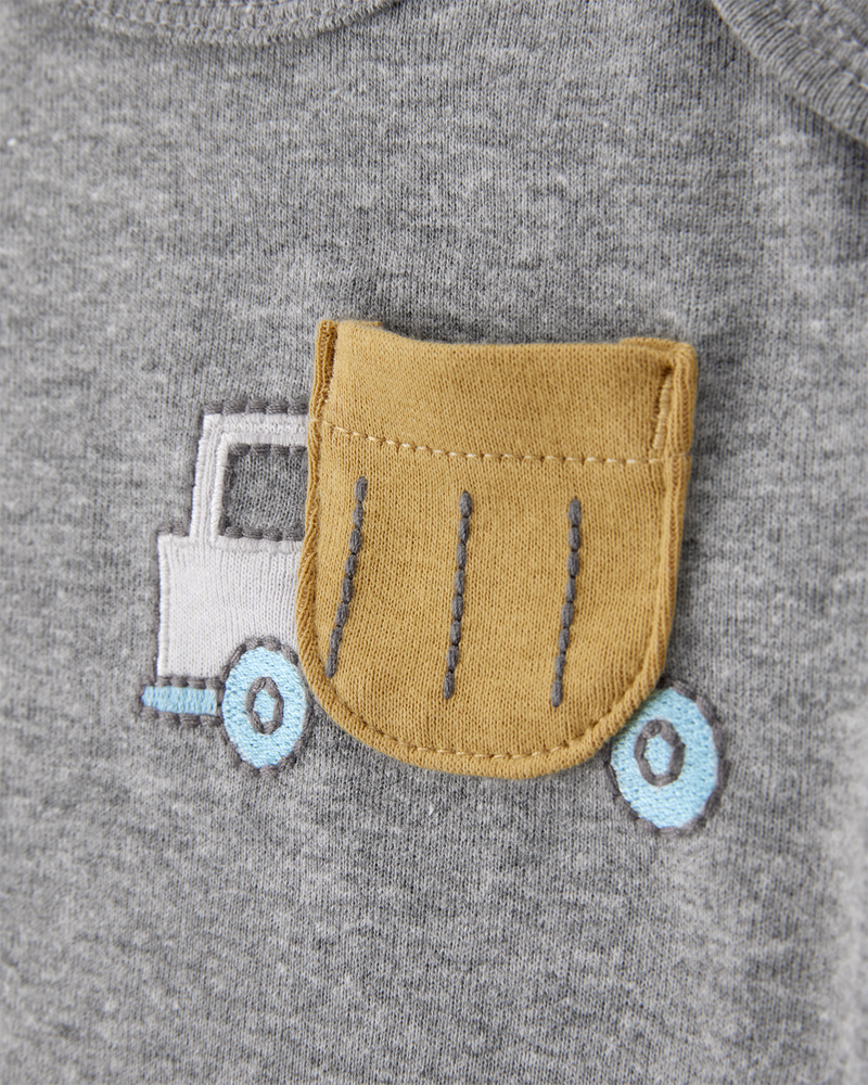 Baby Boy 5-Pack Construction Short-Sleeve Cotton Bodysuits, image 2 of 9 slides