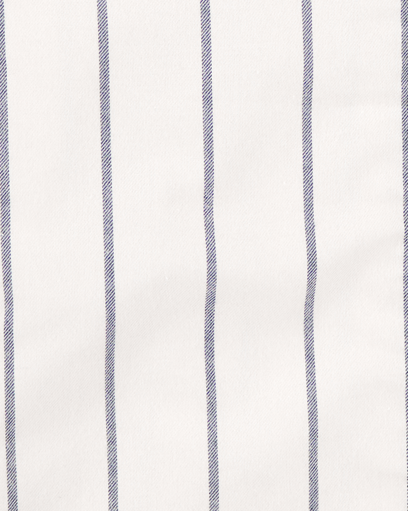 Kid Striped Baseball Button-Down Shirt - White, image 2 of 4 slides