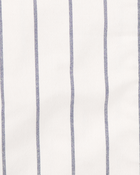 Kid Striped Baseball Button-Down Shirt - White, image 2 of 4 slides