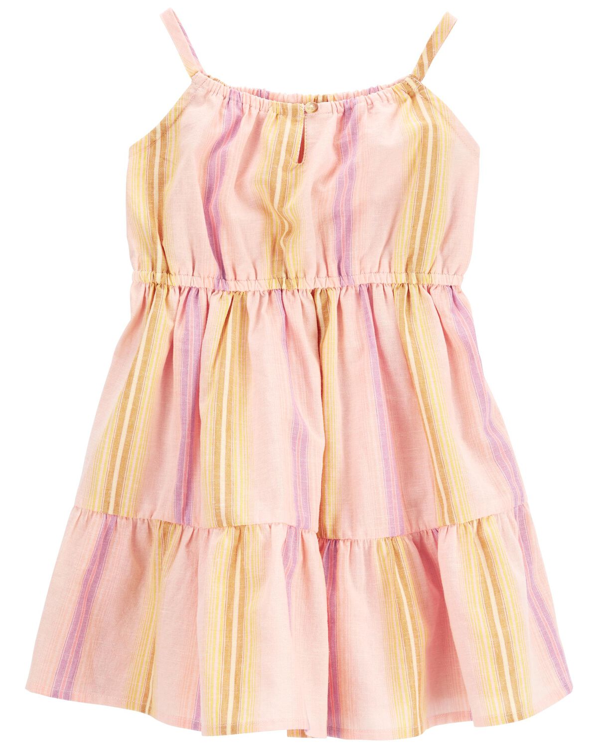 Multi Toddler Striped Linen Cotton Dress | oshkosh.com