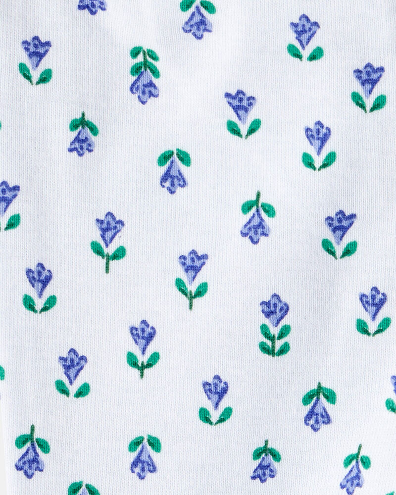 Baby 2-Pack Floral Pull-On Pants - Grey/Blue, image 5 of 10 slides