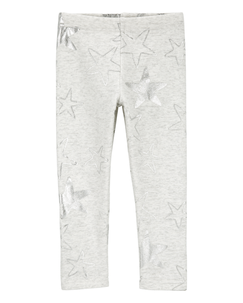 Baby Sparkly Star Cozy Fleece Leggings, image 1 of 5 slides