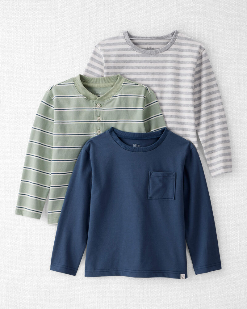 Toddler 3-Pack Organic Cotton Long-Sleeve Tees, image 1 of 7 slides