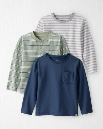 Toddler 3-Pack Organic Cotton Long-Sleeve Tees, 
