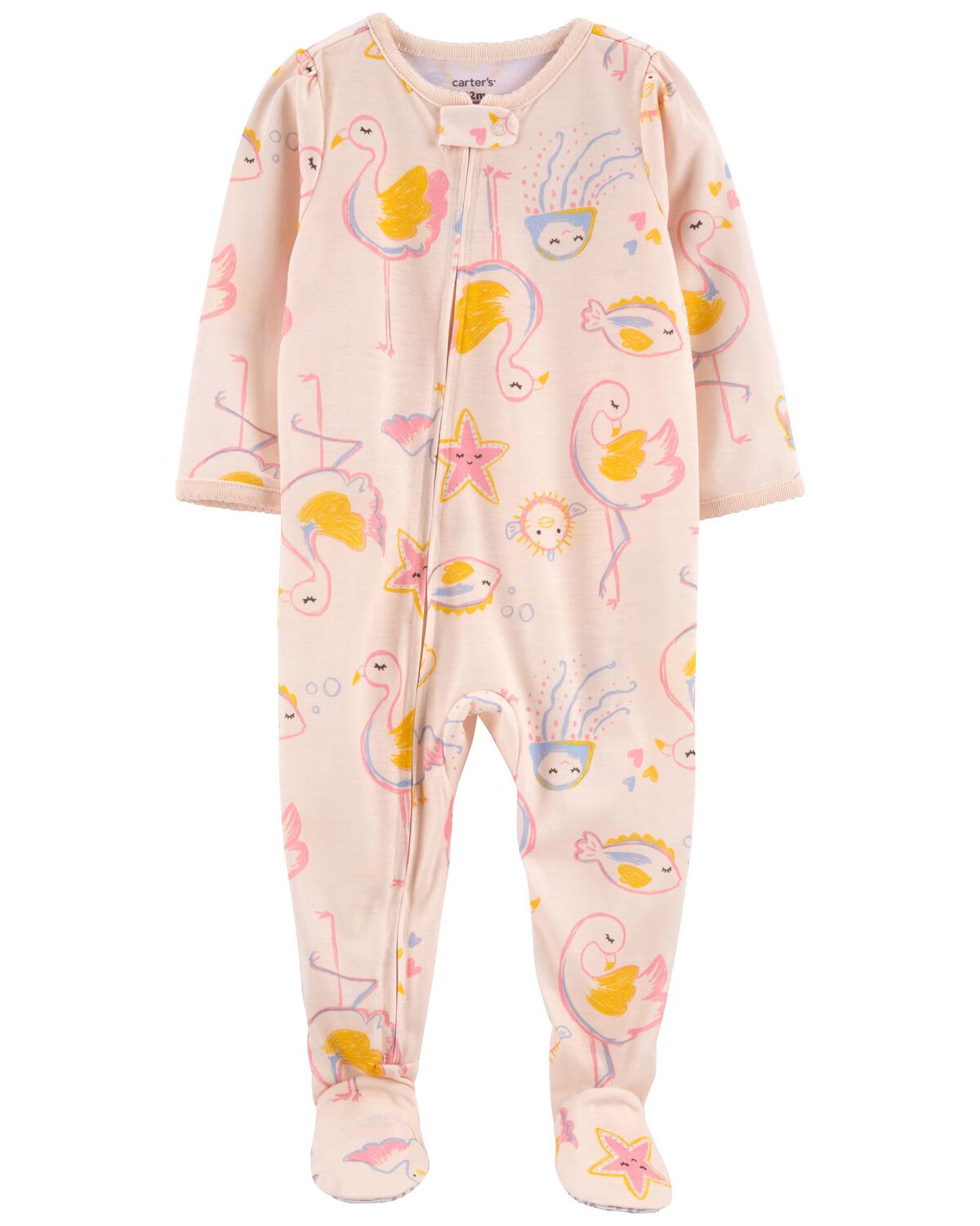 Baby 1-Piece Flamingo Loose Fit Footie Pajamas