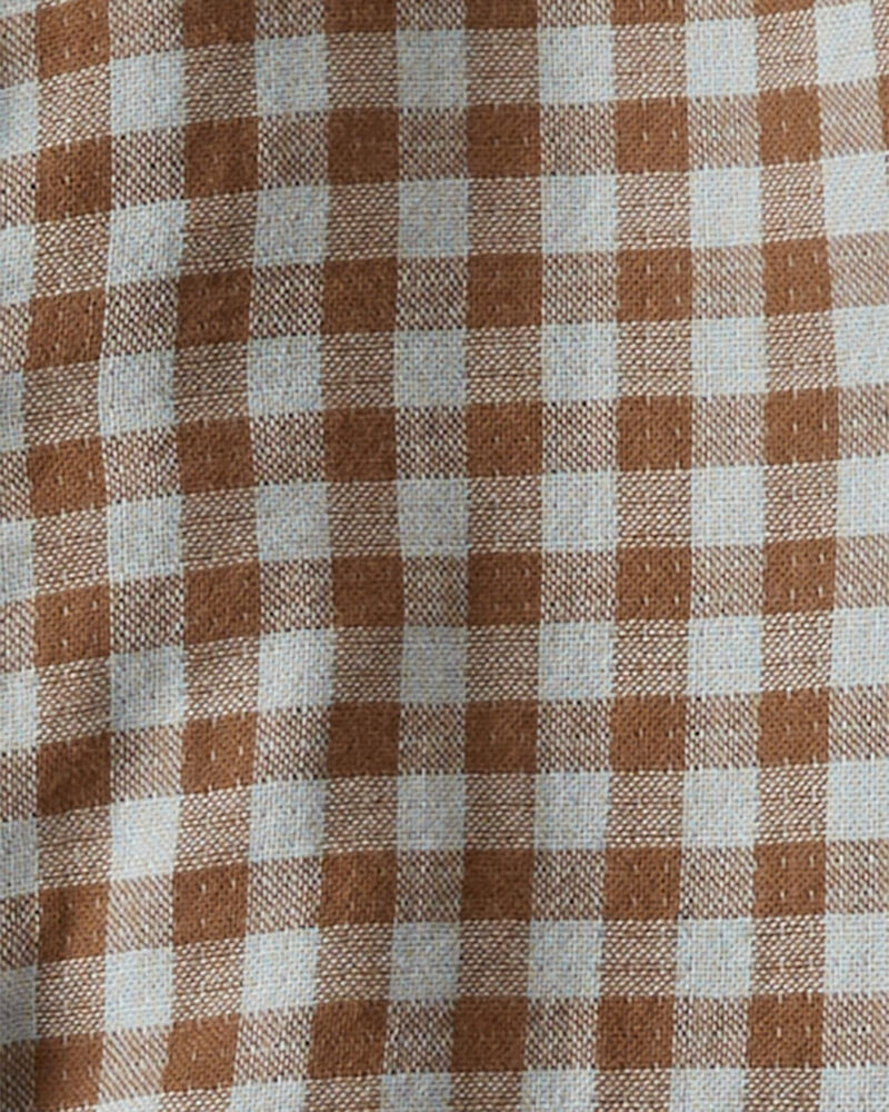 Baby Organic Cotton Gauze Button-Front Jumpsuit in Gingham, image 2 of 4 slides