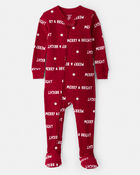 Toddler Cotton Long-Sleeve 2-Way Zip 1-Piece Pajamas, image 1 of 4 slides