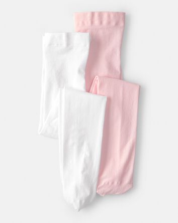 Toddler Girl 2-Pack Tights - White/Pink, 