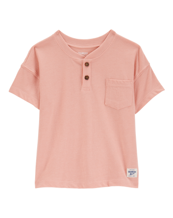 Toddler Pocket Henley Tee - Coral, 