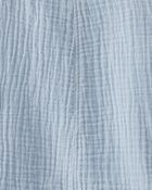 Toddler Organic Cotton Gauze Shortall in Blue, image 4 of 5 slides