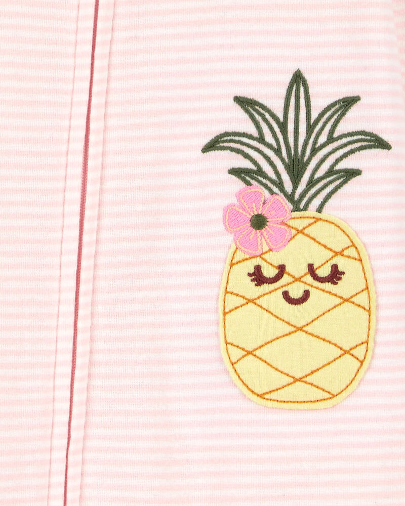 Baby 1-Piece Pineapple 100% Snug Fit Cotton Footless Pajamas, image 2 of 2 slides