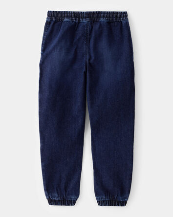 Kid Tapered Iconic Denim Drawstring Joggers - Indigo Wash, 