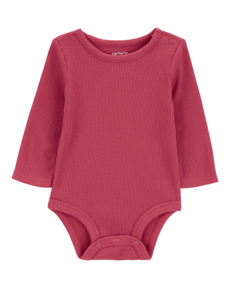Baby 3-Pack Waffle Knit Long-Sleeve Bodysuits, image 2 of 7 slides