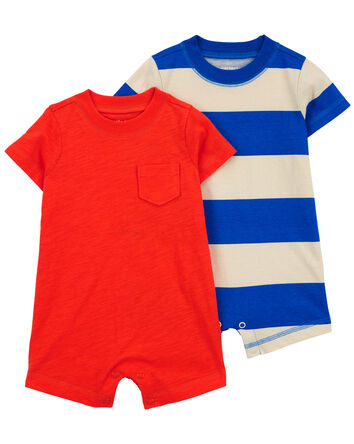 Baby 2-Pack Cotton Rompers, 
