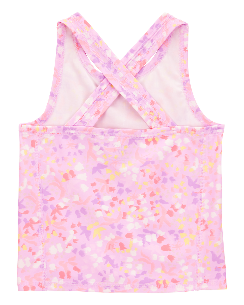 Kid 2-Piece Floral Active Racerback Tank & Stretch Skort Set, image 4 of 7 slides
