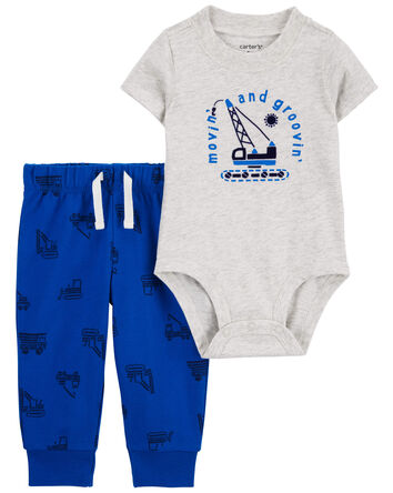Baby 2-Piece Construction Bodysuit and Pants Set, 