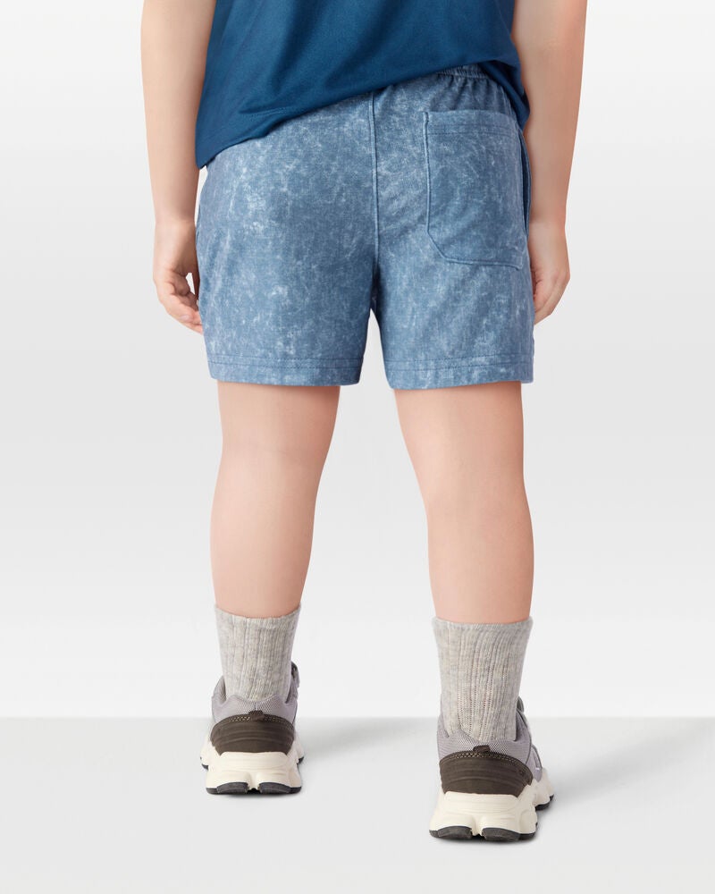 Toddler Solid Pull-On Knit Shorts - Blue, image 3 of 6 slides