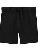 Black - Kid Pull-On Cotton Shorts