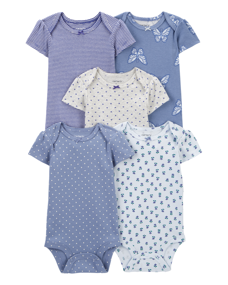 Baby 5-Pack Butterfly Short-Sleeve Bodysuits, image 1 of 8 slides