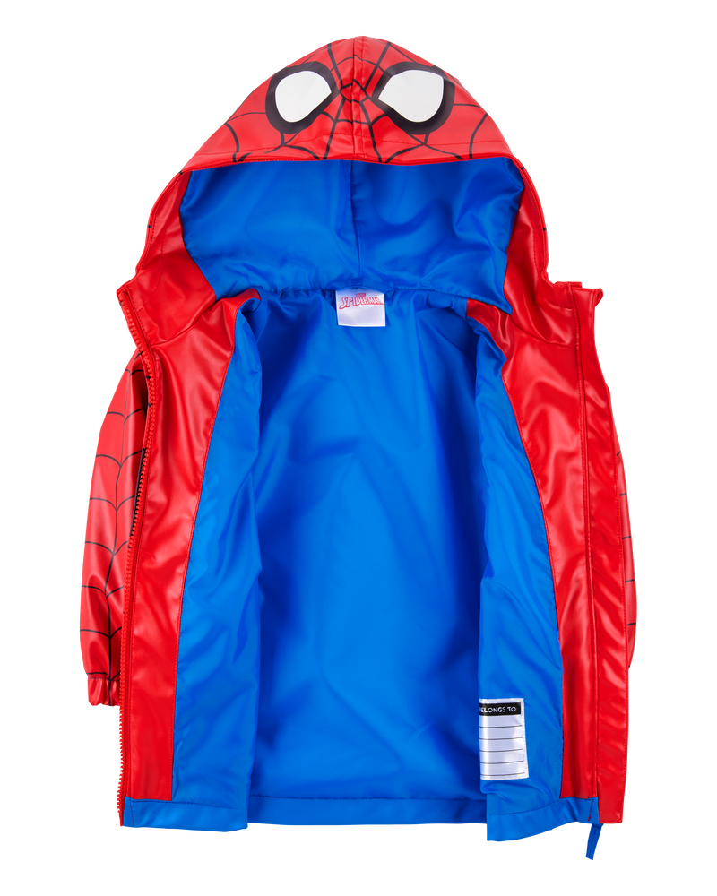 Toddler Spider-Man Rain Jacket - Red, image 2 of 4 slides