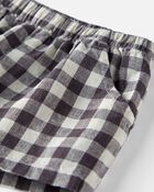 Baby Gingham Shorts Made With Linen , image 2 of 3 slides